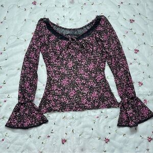 Vintage Floral Babydoll Long Sleeve